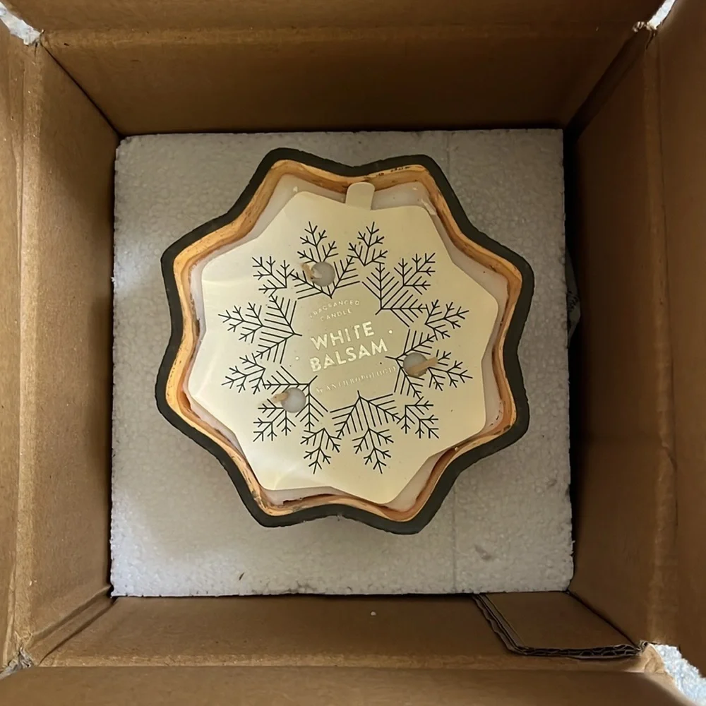 Anthropologie Home White Balsam Star Candle NIB Bundle of 4